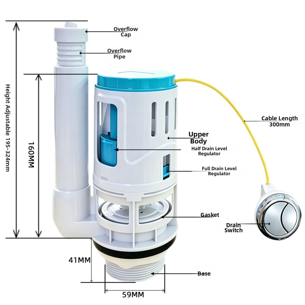 1 Piece Dual Flush Valve Cable - Toilet Fill Valve review and price